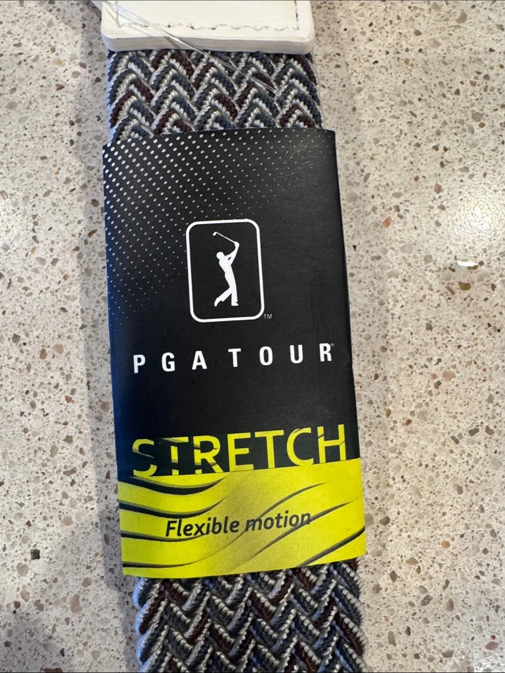 PGA Tour Men’s Stretch Woven Belt in Black and Gray